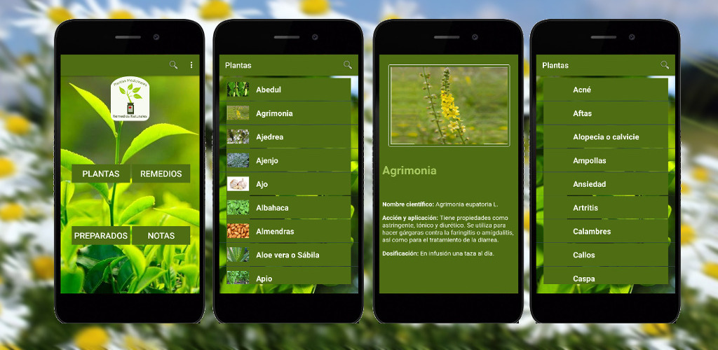 Funciones de la app Plantas Medicinales Remedios Naturales